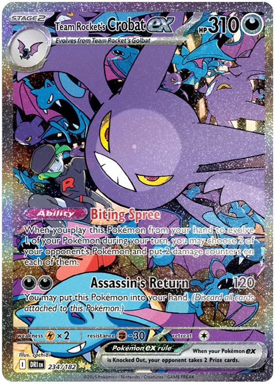 Team Rocket's Crobat ex 234/182 Special Illustration Rare Pokemon Card (Scarlet & Violet Destined Rivals)