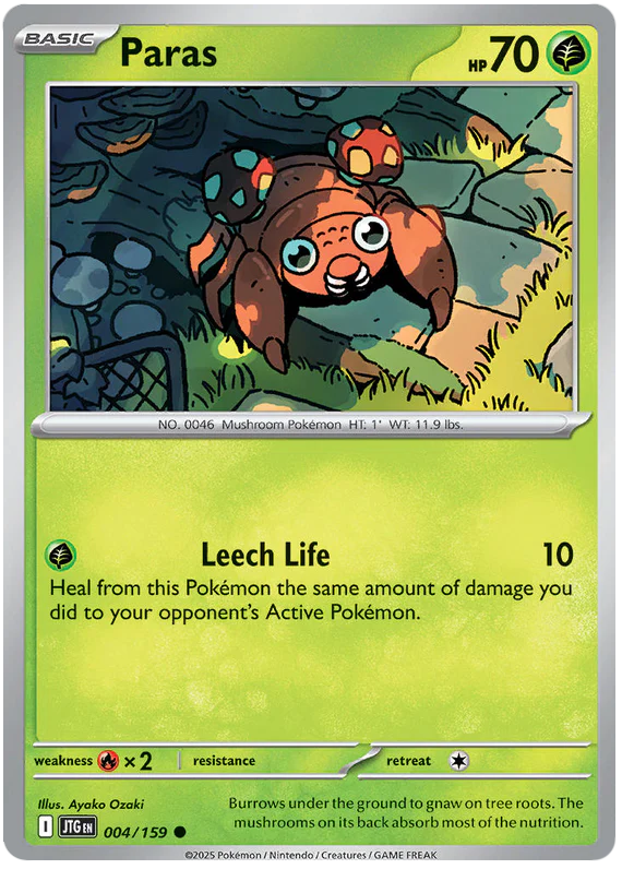 Paras 004/159 Common Pokemon Card (Scarlet & Violet Journey Together)