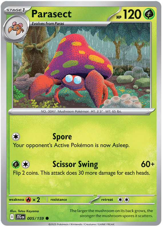 Parasect 005/159 Common Pokemon Card (Scarlet & Violet Journey Together)