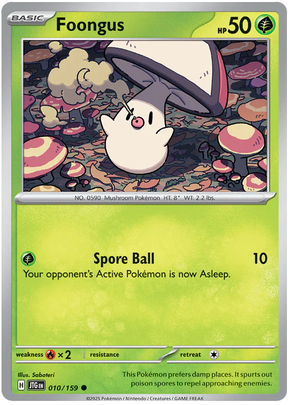 Foongus 010/159 Common Pokemon Card (Scarlet & Violet Journey Together)