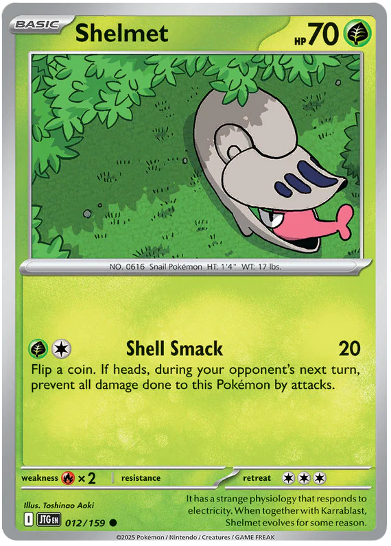 Shelmet 012/159 Common Pokemon Card (Scarlet & Violet Journey Together)