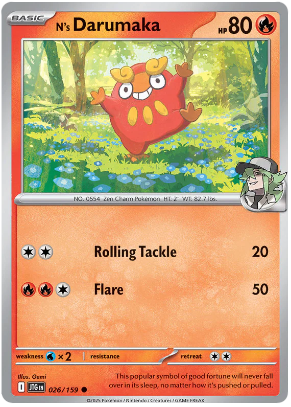 N's Darumaka 026/159 Common Pokemon Card (Scarlet & Violet Journey Together)