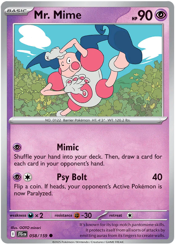 Mr. Mime 058/159 Common Pokemon Card (Scarlet & Violet Journey Together)