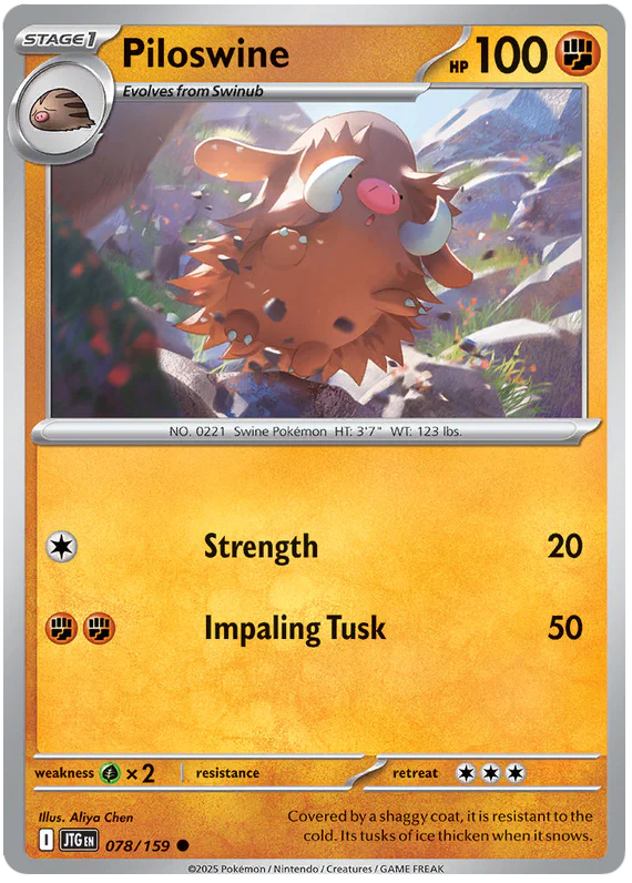 Piloswine 078/159 Common Pokemon Card (Scarlet & Violet Journey Together)