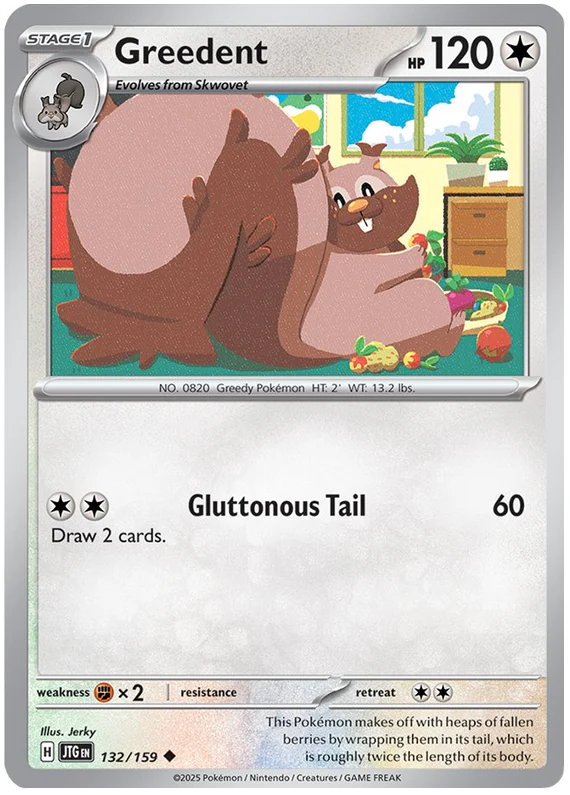 Greedent 132/159 Uncommon Pokemon Card (Scarlet & Violet Journey Together)