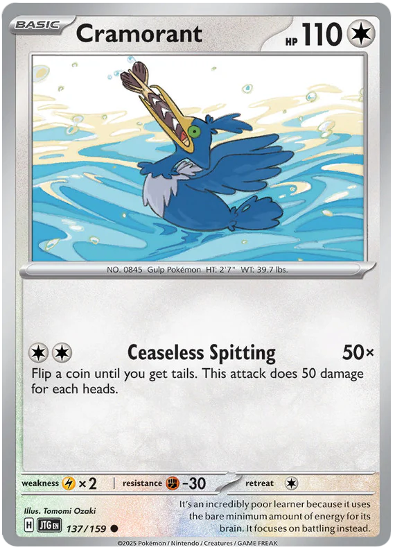 Cramorant 137/159 Common Pokemon Card (Scarlet & Violet Journey Together)