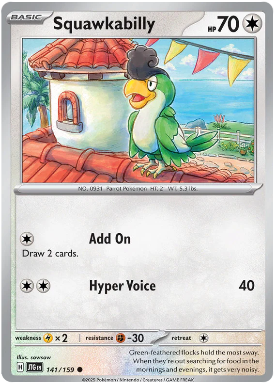 Squawkabilly 141/159 Common Pokemon Card (Scarlet & Violet Journey Together)