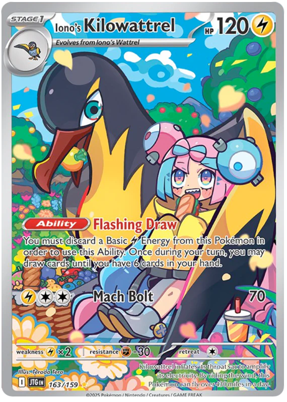 Iono's Kilowattrel 163/159 Illustration Rare Pokemon Card (Scarlet & Violet Journey Together)