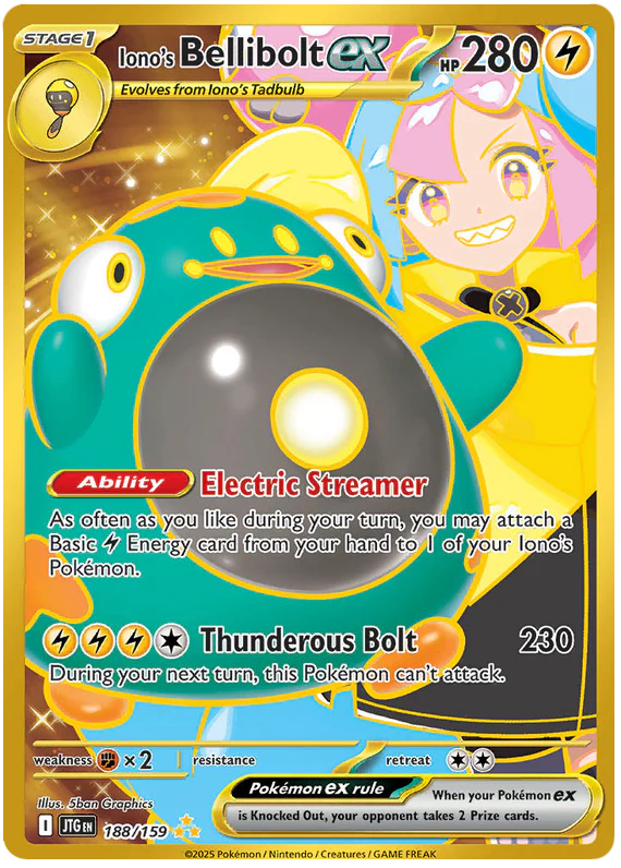 Iono's Bellibolt ex 188/159 Hyper Rare Pokemon Card (Scarlet & Violet Journey Together)