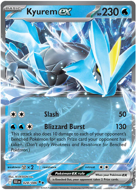 Kyurem ex 028/086 Double Rare Pokemon Card (Scarlet & Violet Black Bolt)