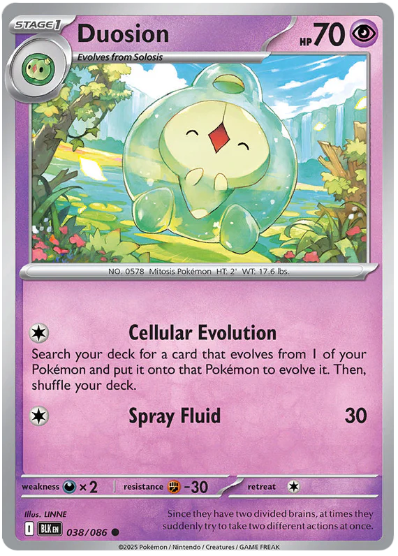 Duosion 038/086 Common Pokemon Card (Scarlet & Violet Black Bolt)