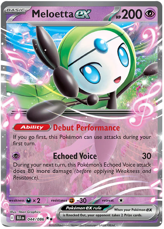 Meloetta ex 044/086 Double Rare Pokemon Card (Scarlet & Violet Black Bolt)