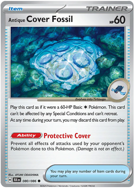 Antique Cover Fossil 080/086 Common Pokemon Card (Scarlet & Violet Black Bolt)