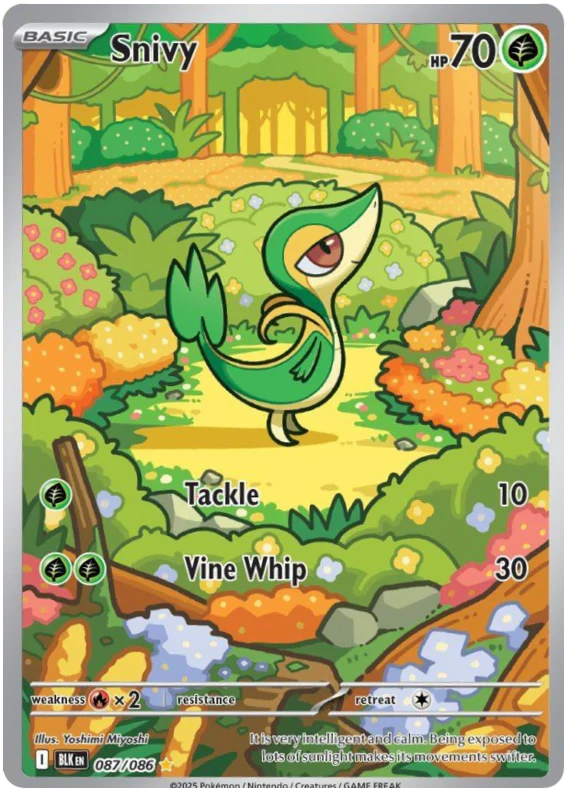 Snivy 087/086 Illustration Rare Pokemon Card (Scarlet & Violet Black Bolt)