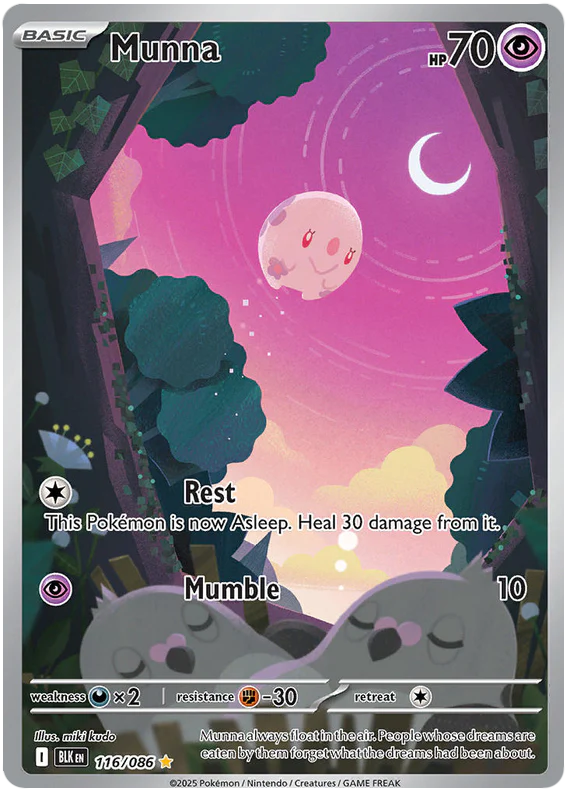 Munna 116/086 Illustration Rare Pokemon Card (Scarlet & Violet Black Bolt)