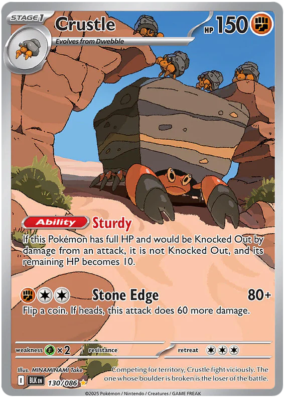 Crustle 130/086 Illustration Rare Pokemon Card (Scarlet & Violet Black Bolt)