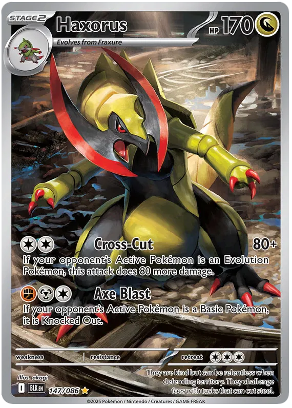 Haxorus 147/086 Illustration Rare Pokemon Card (Scarlet & Violet Black Bolt)