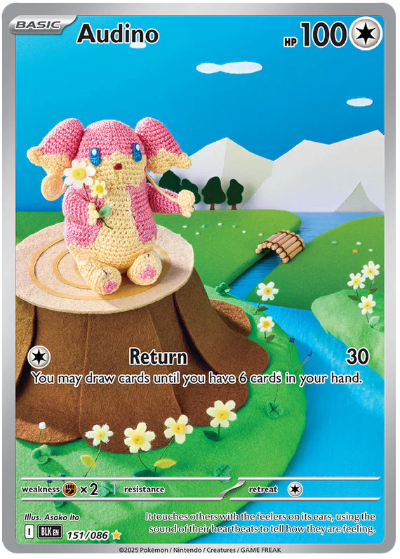 Audino 151/086 Illustration Rare Pokemon Card (Scarlet & Violet Black Bolt)