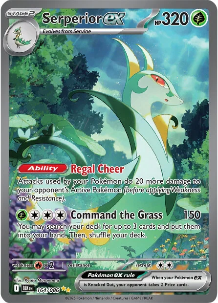 Serperior ex 164/086 Special Illustration Rare Pokemon Card (Scarlet & Violet Black Bolt)