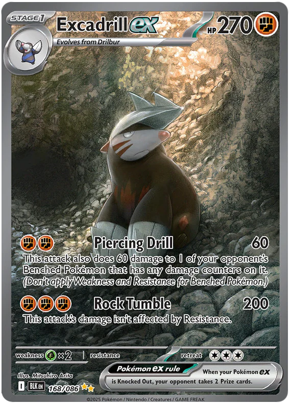 Excadrill ex 168/086 Special Illustration Rare Pokemon Card (Scarlet & Violet Black Bolt)