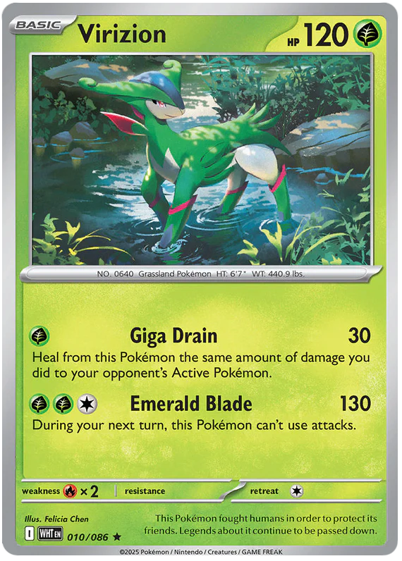Virizion 010/086 Rare Pokemon Card (Scarlet & Violet White Flare)