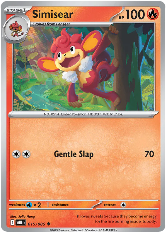 Simisear 015/086 Uncommon Pokemon Card (Scarlet & Violet White Flare)