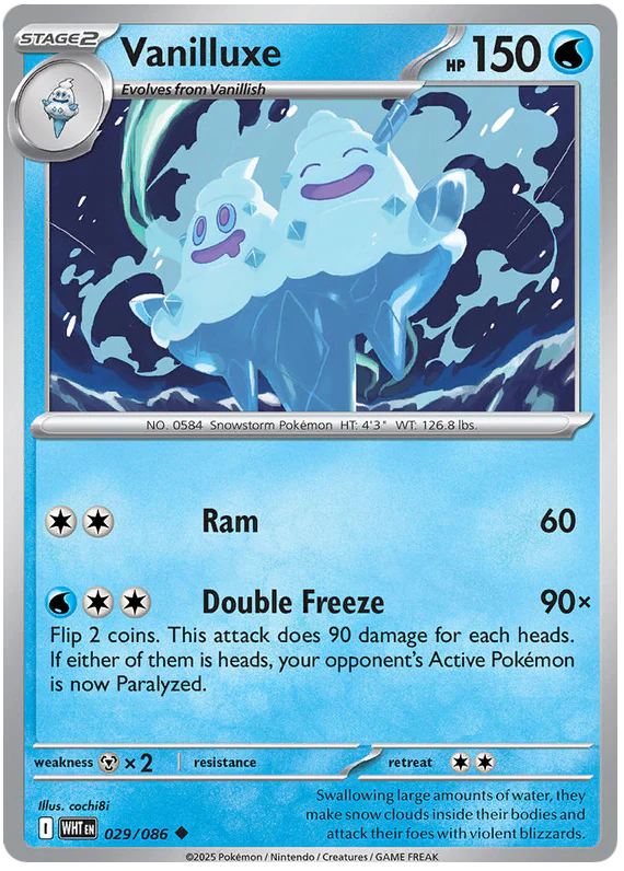 Vanilluxe 029/086 Uncommon Pokemon Card (Scarlet & Violet White Flare)
