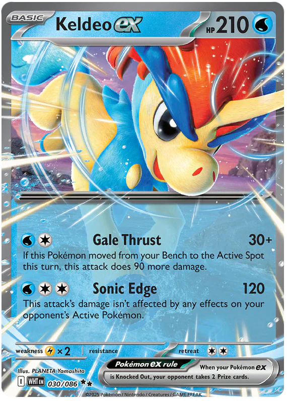 Keldeo ex 030/086 Double Rare Pokemon Card (Scarlet & Violet White Flare)