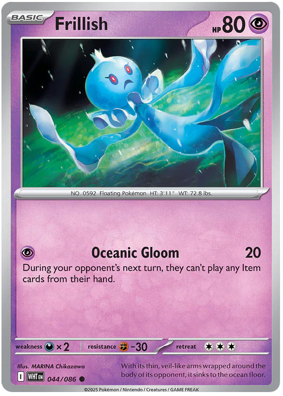 Frillish 044/086 Common Pokemon Card (Scarlet & Violet White Flare)