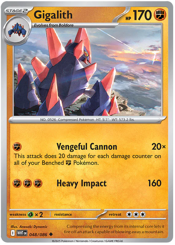 Gigalith 048/086 Uncommon Pokemon Card (Scarlet & Violet White Flare)