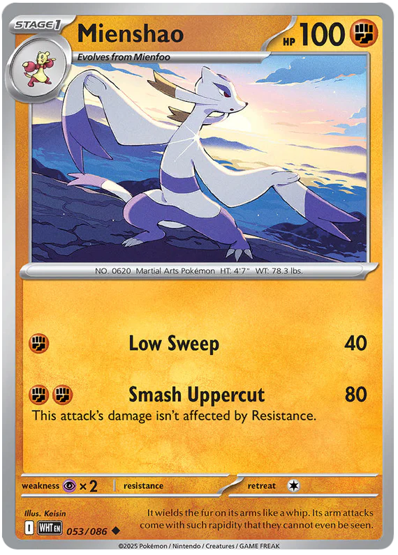 Mienshao 053/086 Uncommon Pokemon Card (Scarlet & Violet White Flare)