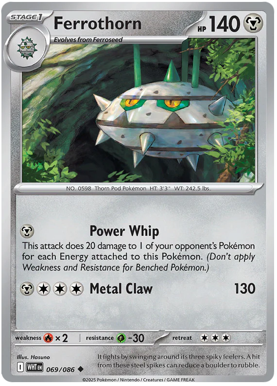 Ferrothorn 069/086 Uncommon Pokemon Card (Scarlet & Violet White Flare)