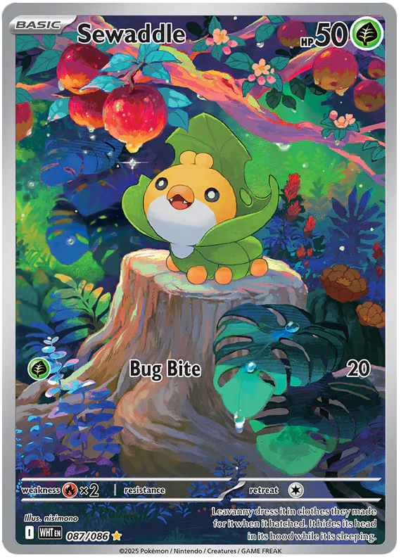 Sewaddle 087/086 Illustration Rare Pokemon Card (Scarlet & Violet White Flare)