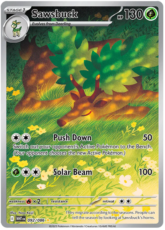 Sawsbuck 092/086 Illustration Rare Pokemon Card (Scarlet & Violet White Flare)