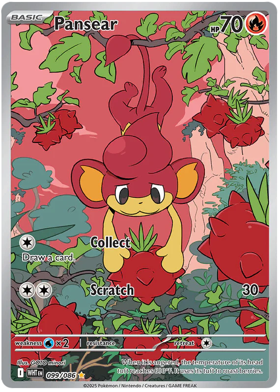 Pansear 099/086 Illustration Rare Pokemon Card (Scarlet & Violet White Flare)