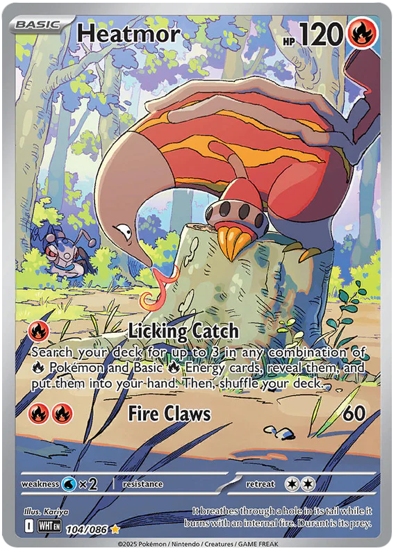 Heatmor 104/086 Illustration Rare Pokemon Card (Scarlet & Violet White Flare)