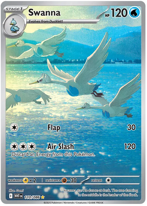 Swanna 110/086 Illustration Rare Pokemon Card (Scarlet & Violet White Flare)