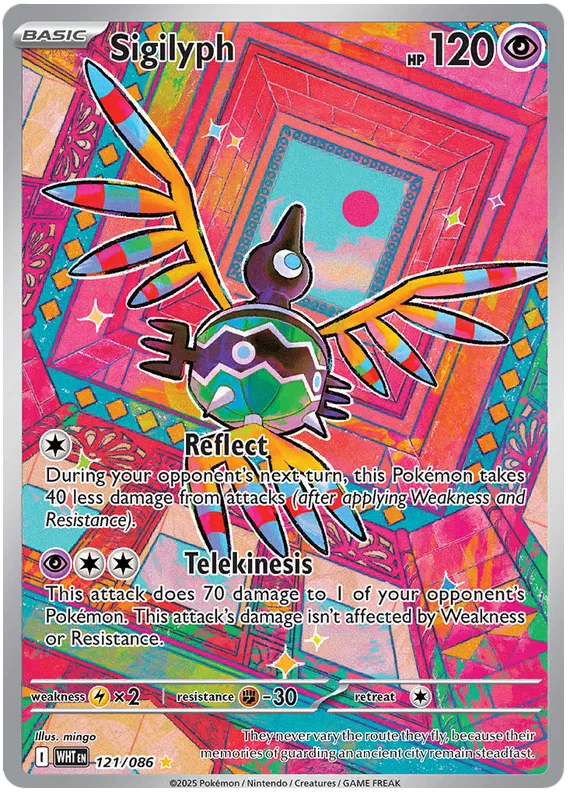 Sigilyph 121/086 Illustration Rare Pokemon Card (Scarlet & Violet White Flare)