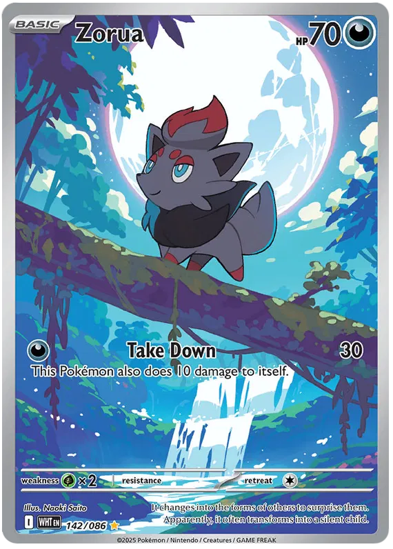 Zorua 142/086 Illustration Rare Pokemon Card (Scarlet & Violet White Flare)