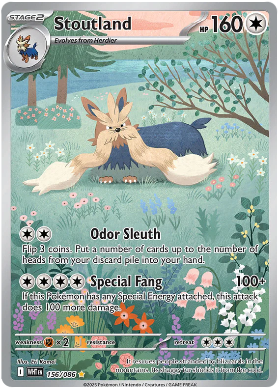 Stoutland 156/086 Illustration Rare Pokemon Card (Scarlet & Violet White Flare)