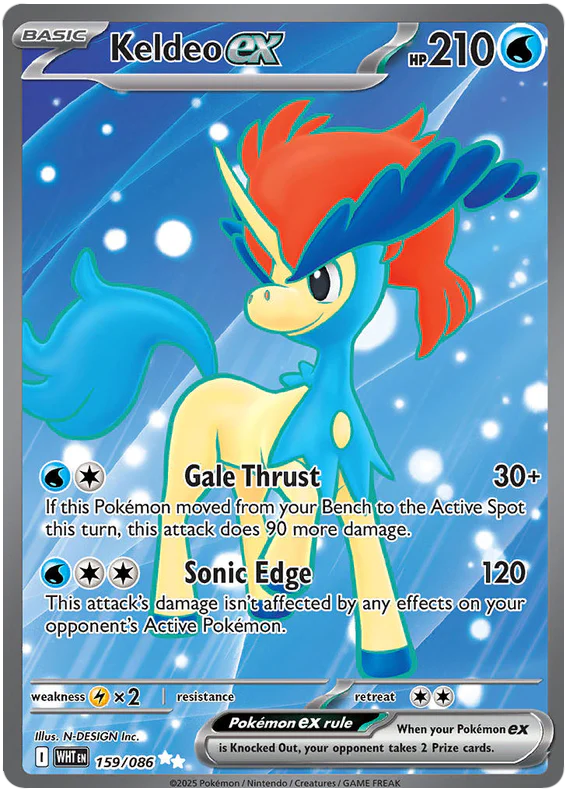 Keldeo ex 159/086 Ultra Rare Pokemon Card (Scarlet & Violet White Flare)