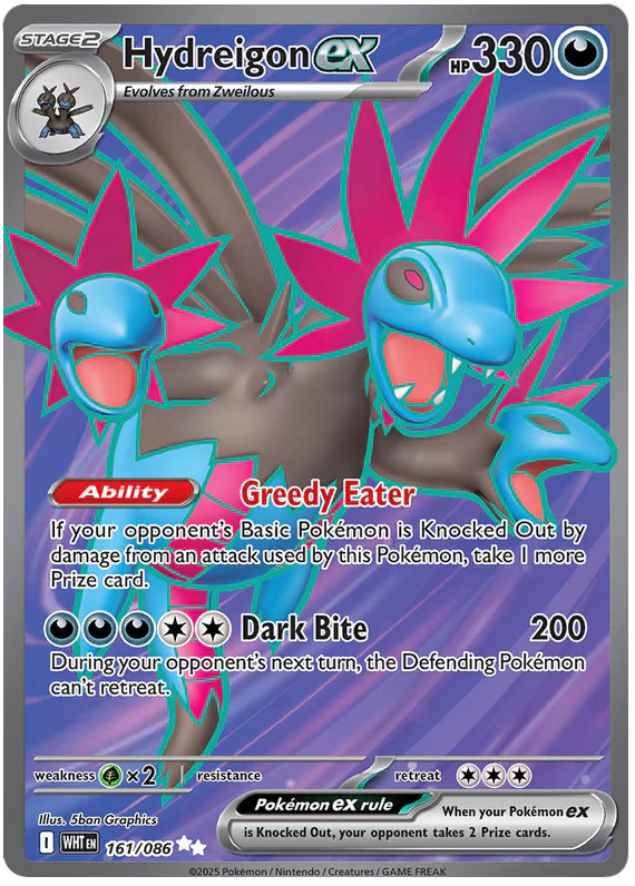 Hydreigon ex 161/086 Ultra Rare Pokemon Card (Scarlet & Violet White Flare)