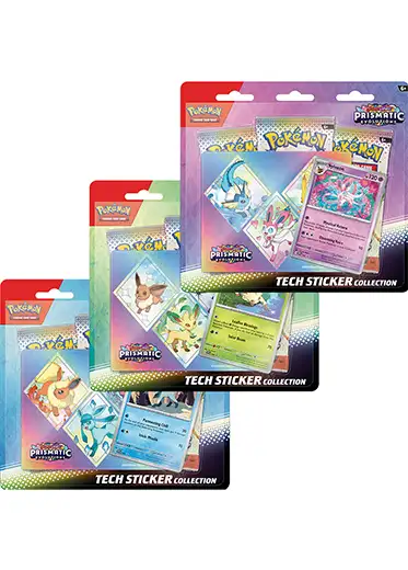 Pokemon TCG Scarlet & Violet Prismatic Evolutions Tech Sticker Collection (Set of 3)