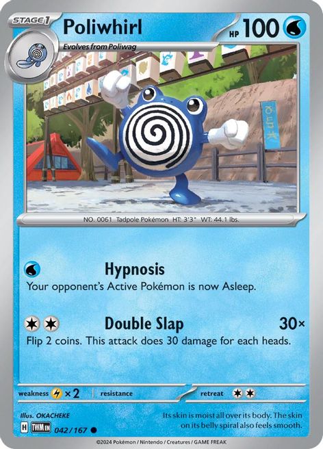 Poliwhirl 042/167 Common Reverse Holo Pokemon Card (SV Twilight Masquerade)