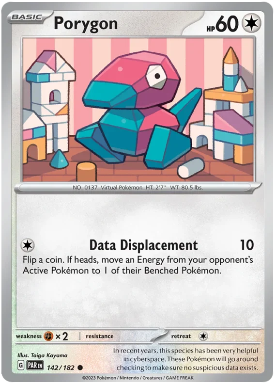 Porygon 142/182 Common Pokemon Card (SV04 Paradox Rift)