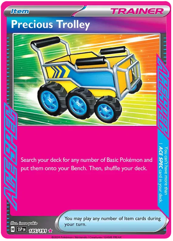 Precious Trolley 185/191 ACE SPEC Rare Pokemon Card (Scarlet & Violet Surging Sparks)