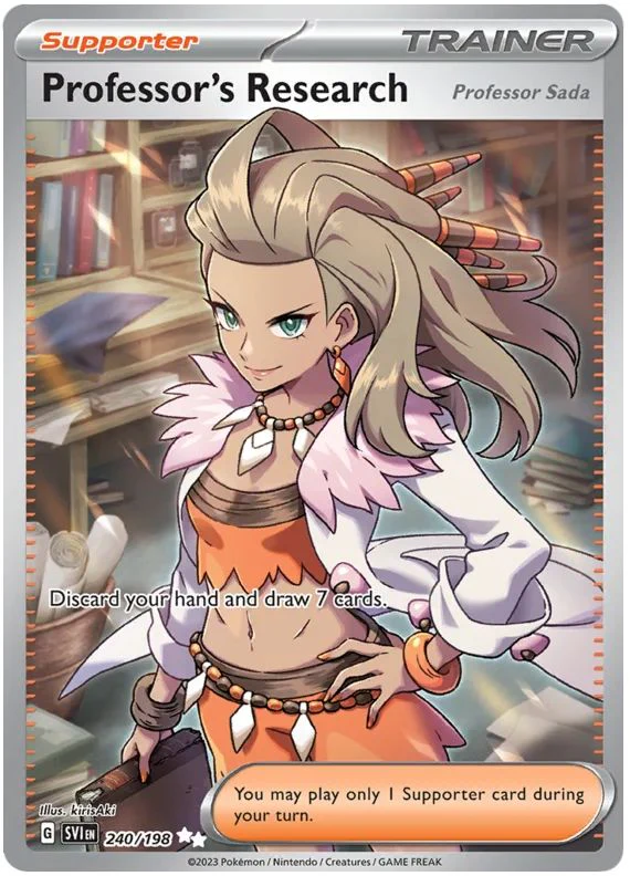 Professor's Research [Professor Sada] 240/198 Ultra Rare Double Pokemon Card (Scarlet & Violet Base)