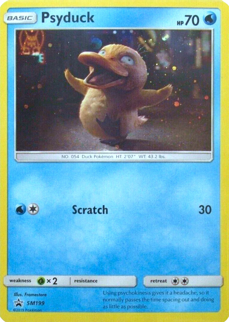 Psyduck SM199 Pokemon Promo Card No Stamp (Detective Pikachu Promo Series)