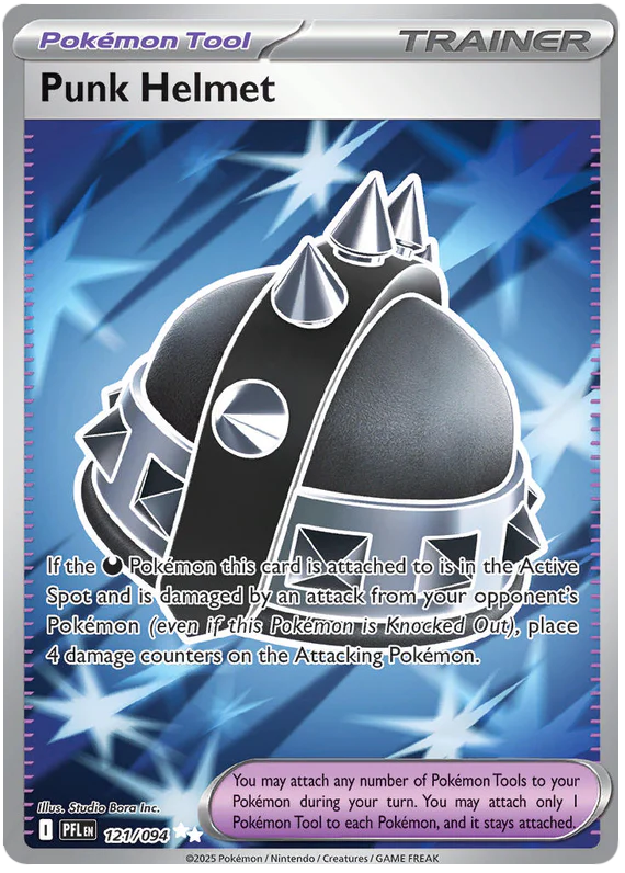 Punk Helmet 121/094 Ultra Rare Pokemon Card (Mega Evolution Phantasmal Flames)