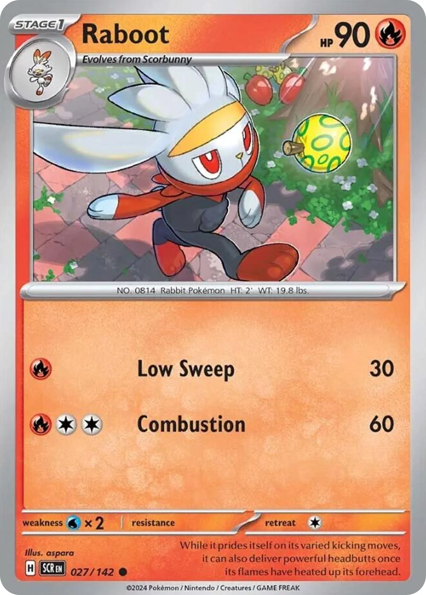 Raboot 027/142 Common Reverse Holo Pokemon Card (SV Stellar Crown)